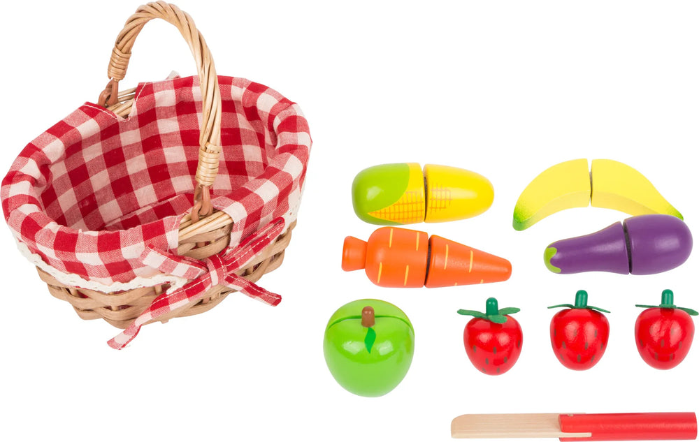 Shopping Kurv Med Frugt Og Grønt Træ – Delbar – small foot