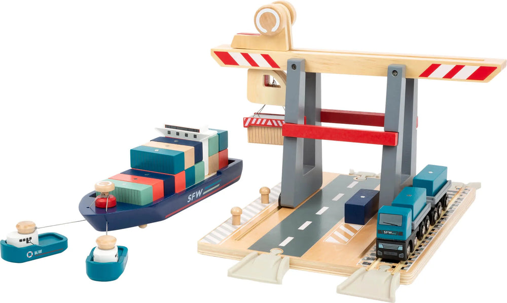 Container Terminal Med Tilbehør Træ – small foot