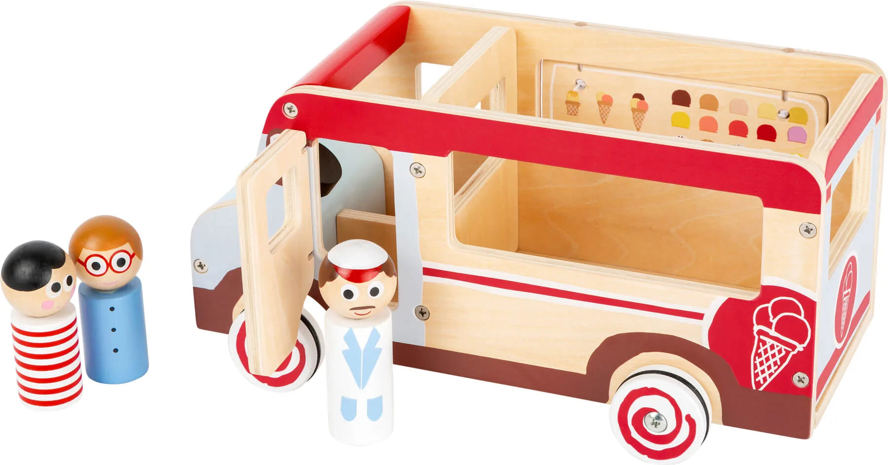 Isbil XL træ med figurer og gummidæk, 30x16x15 cm – small foot