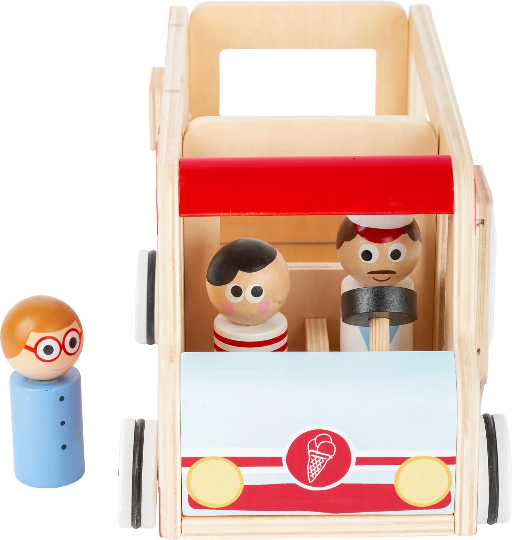 Isbil XL træ med figurer og gummidæk, 30x16x15 cm – small foot