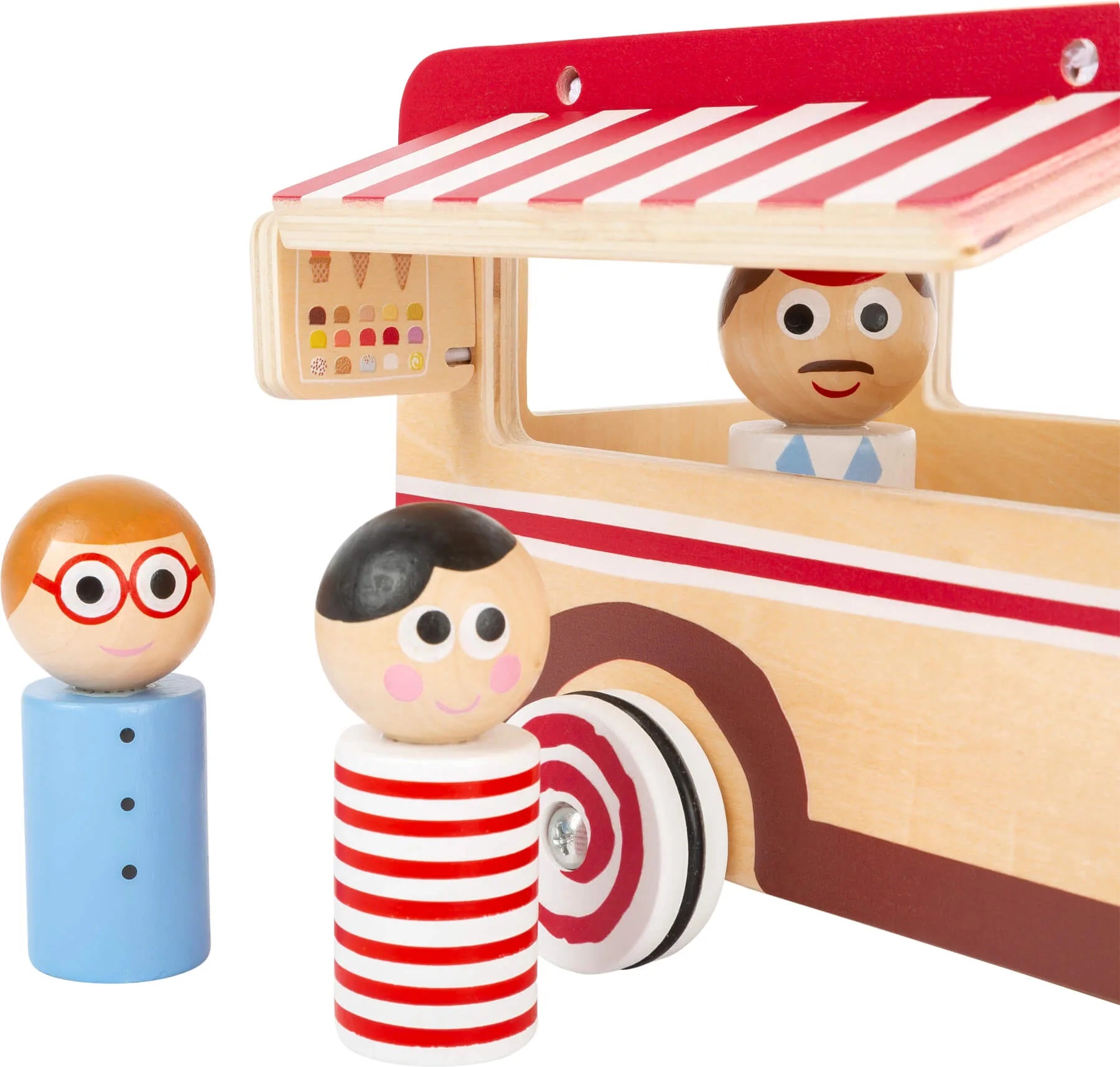 Isbil XL træ med figurer og gummidæk, 30x16x15 cm – small foot