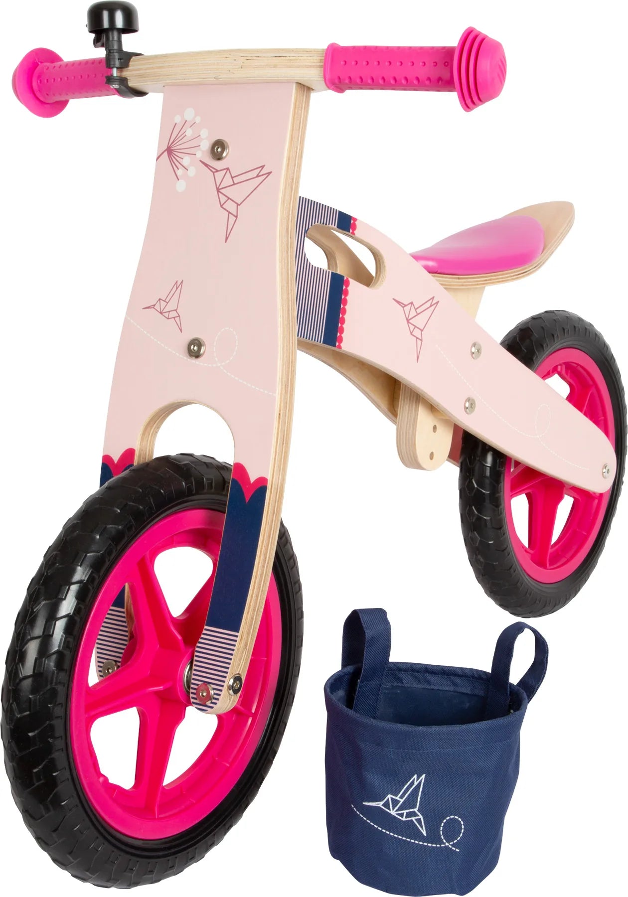 Løbecykel Træ – Kolibri, Rosa – small foot