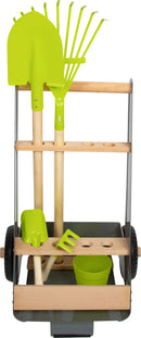 Børne have-trolley med 5 redskaber, bøg/metal, gummihjul – small foot