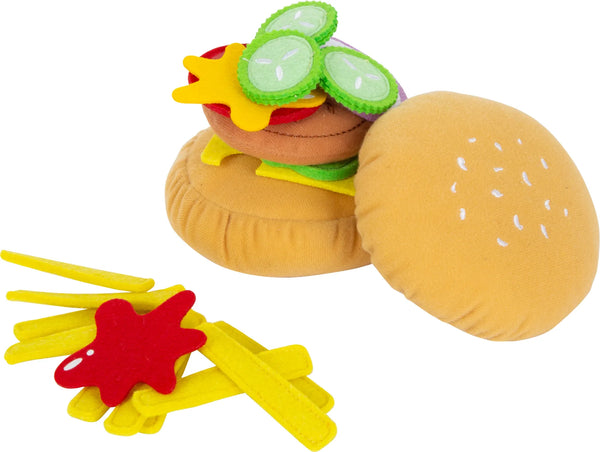 small foot Hamburger med Pommes Frites, Filt-stof