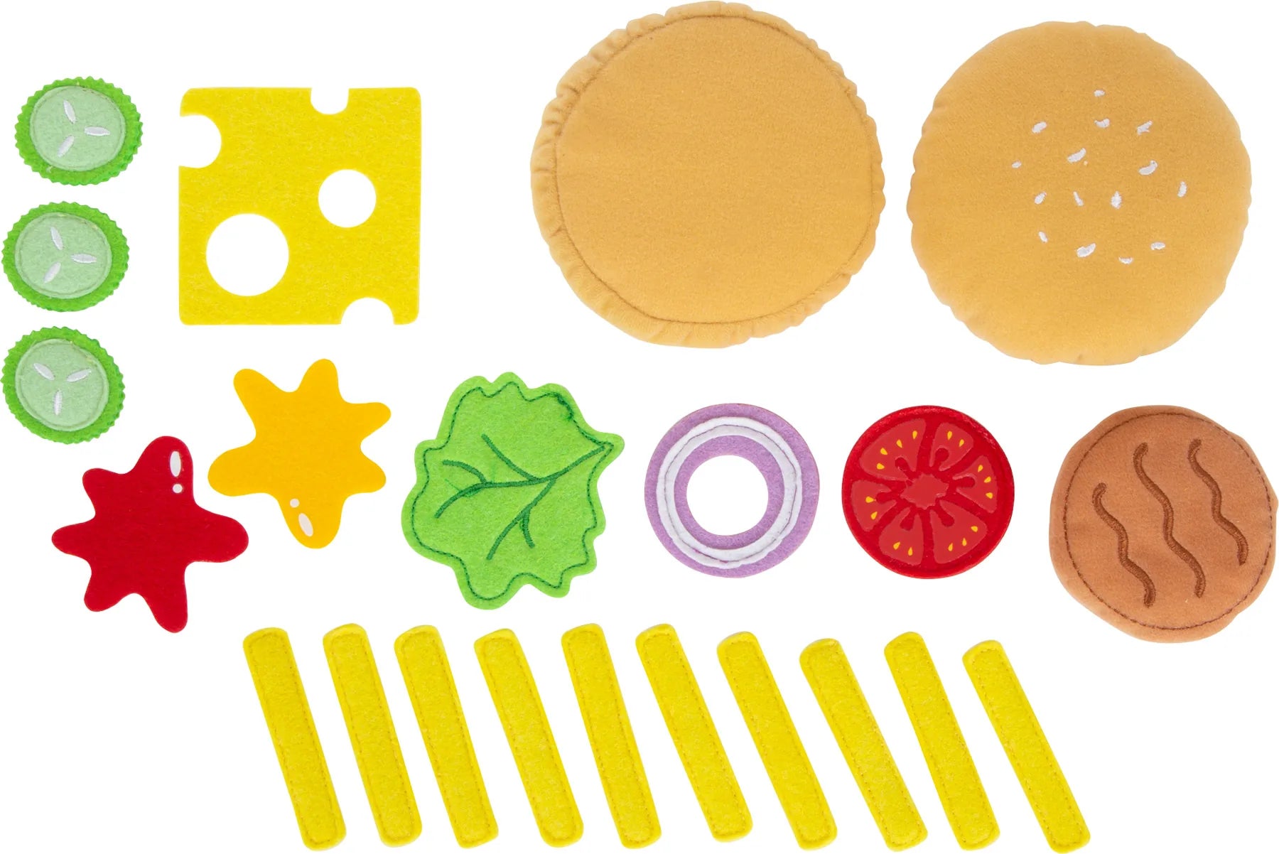 small foot Hamburger med Pommes Frites, Filt-stof