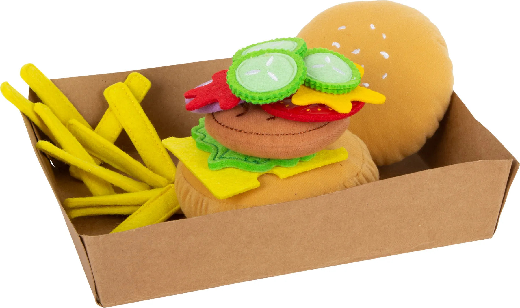 small foot Hamburger med Pommes Frites, Filt-stof