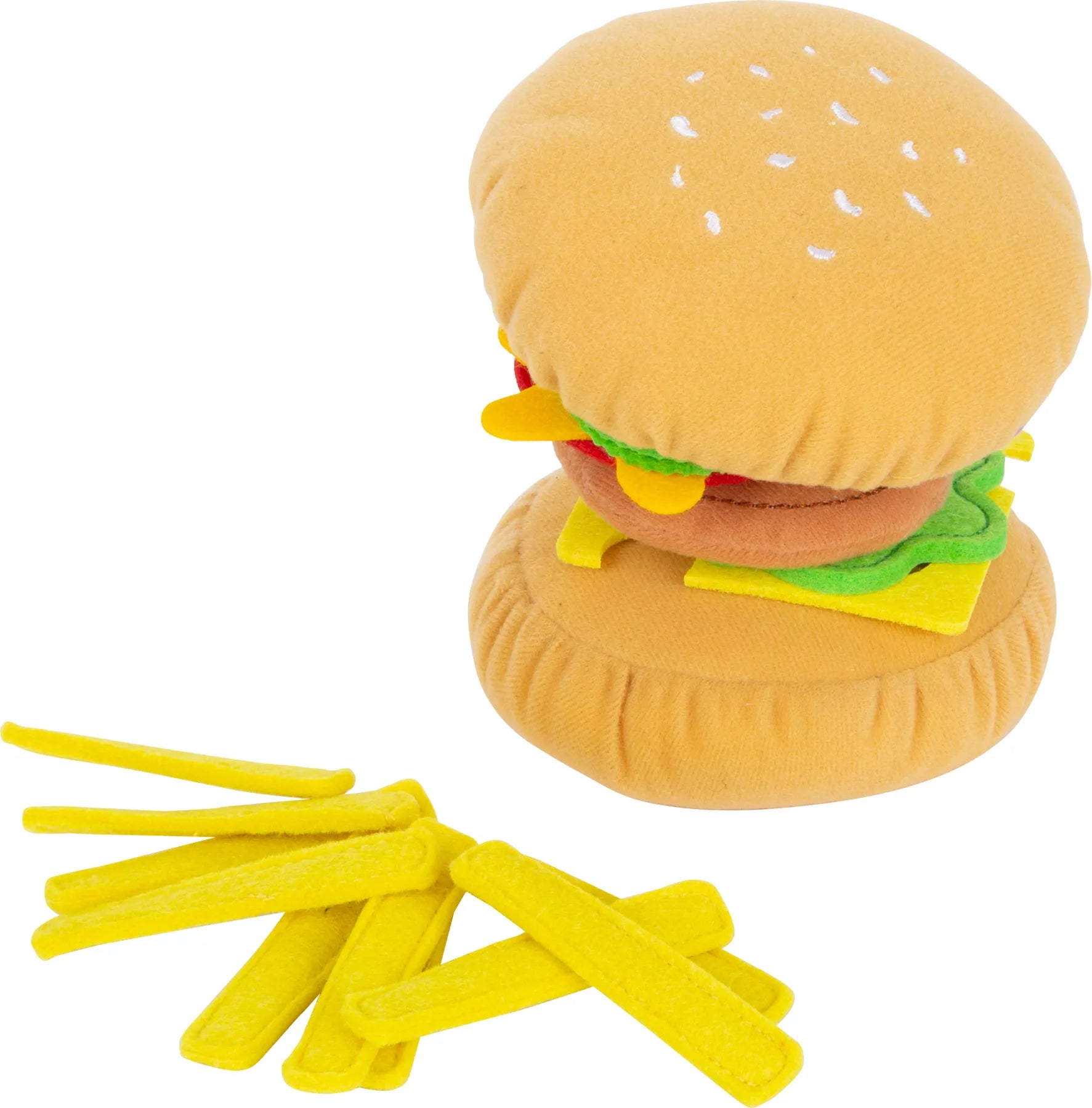 small foot Hamburger med Pommes Frites, Filt-stof