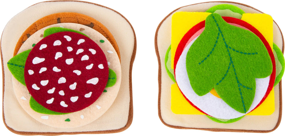 Filt-sandwich legetøj til rolleleg, 250 dele i filt, 11x10 cm stykker – small foot