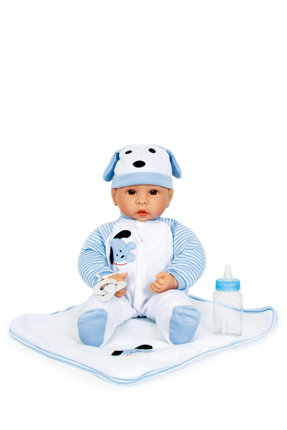 Babydukke Benno 43 cm med tøj, tæppe og sut – small foot