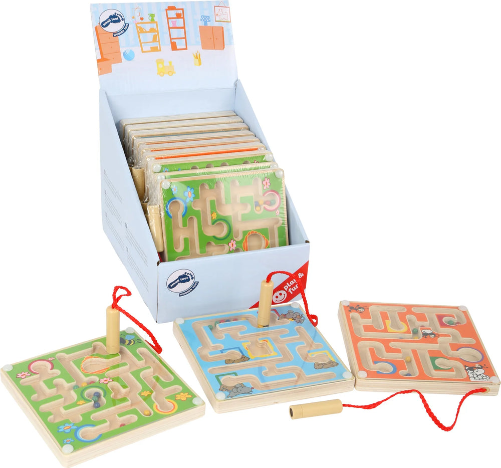 Small Foot Display Magnet Labyring (12Stk) Træ – Leg - Øvrigt legetøj - Displays