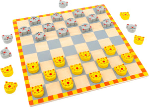 Damspil med mus og kat i træ, 26x26 cm – small foot