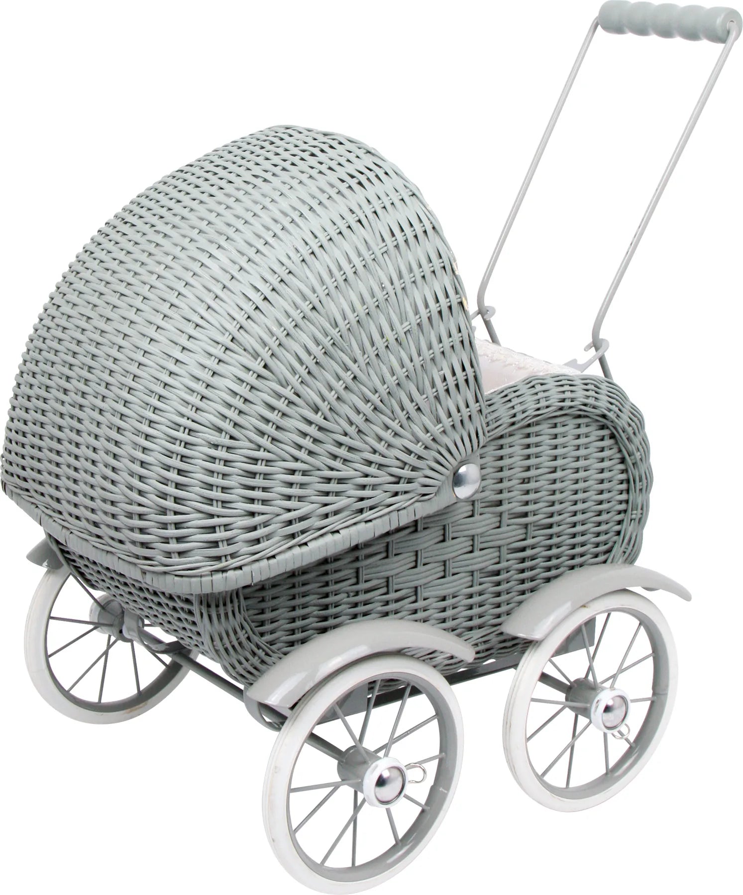 small foot Dukkevogn i Rattan, Vintage Grey