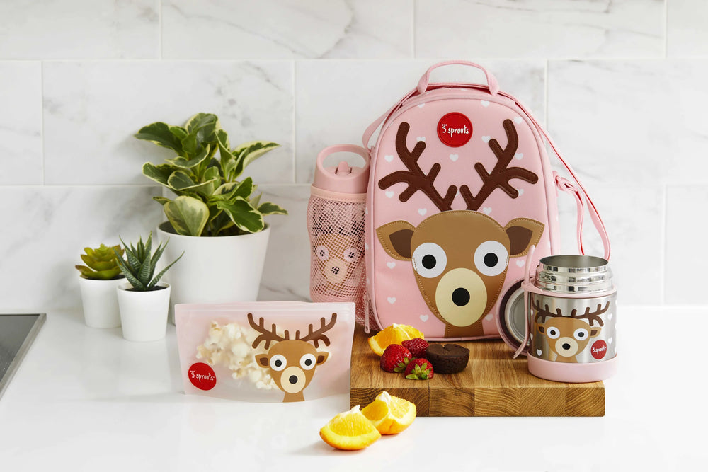 Skuldertaske Til Frokost Og Snack Justerbar – Rådyr – 3 Sprouts