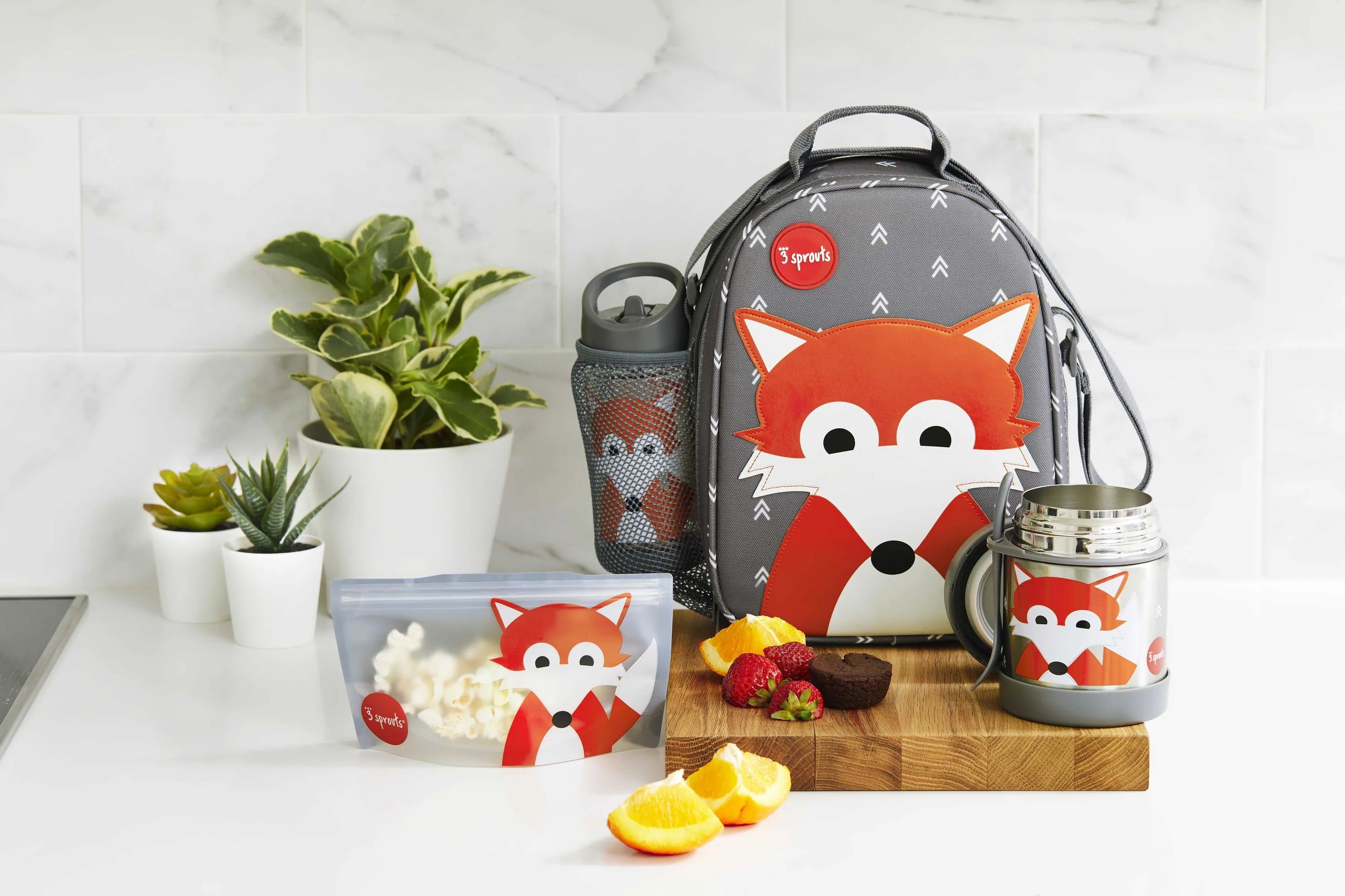 3 Sprouts Skuldertaske til Frokost og Snack, Ræv