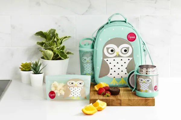 Skuldertaske Til Frokost Og Snack Justerbar – Ugle – 3 Sprouts