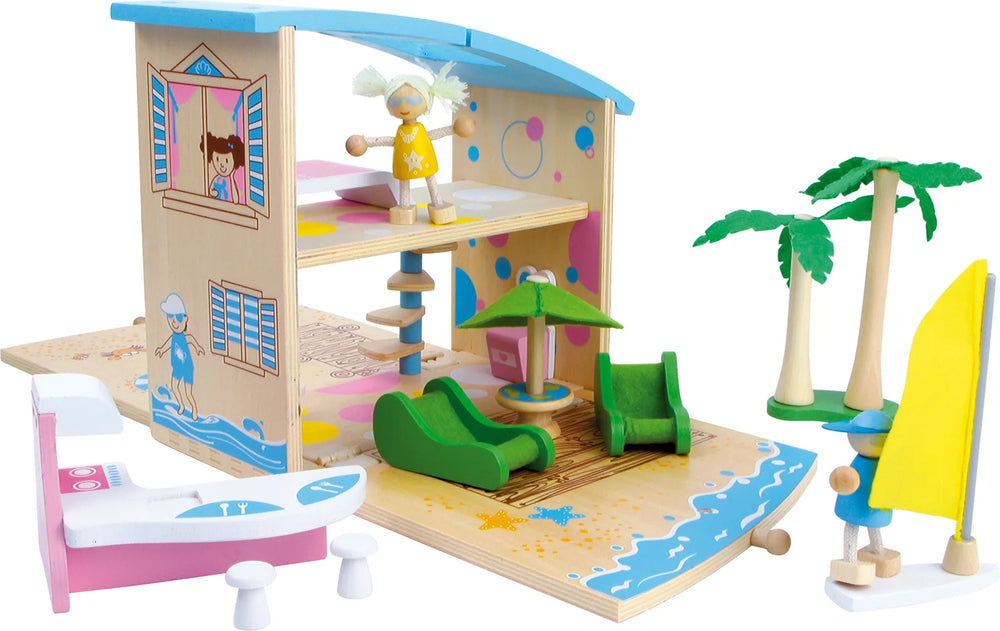 Small Foot Legekuffert Træ – Sommerhus – Leg - Børn - Dukkehuse og tilbehør