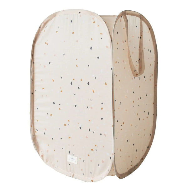 3 Sprouts Pop-up vasketøjskurv, Terrazzo beige