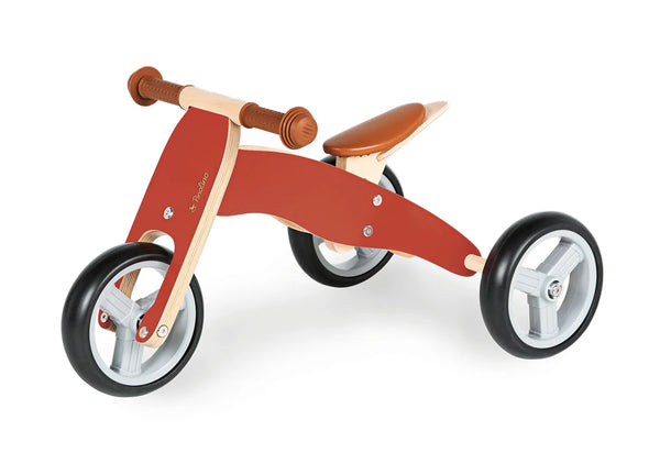 Pinolino Kombi Trehjulet- og Løbecykel, Charlie/Natur-Rød