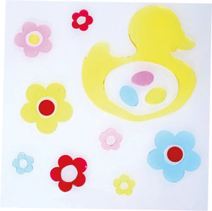 Gele klæbemotiver and med blomster 3 stk. – small foot
