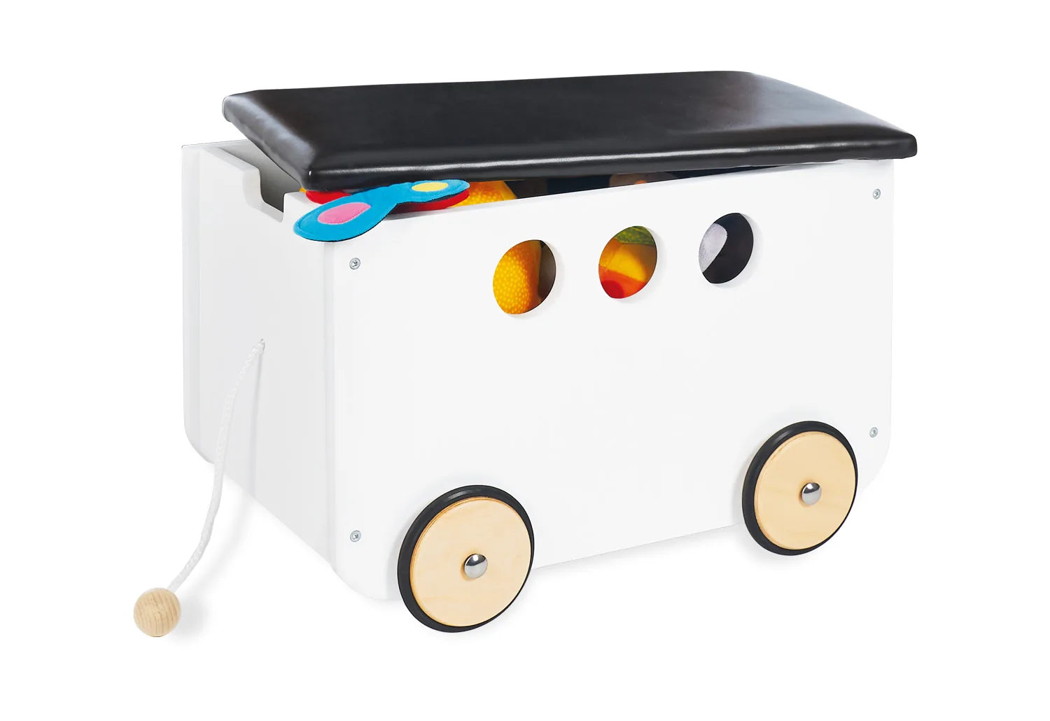 Pinolino Opbevaringsbænk med hjul, Jim/Hvid