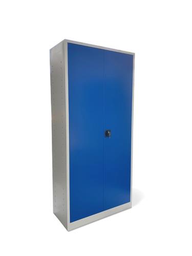 Materialeskab 1950x920x420 mm med lås, 4 hylder RAL7035/RAL5017 - Blika