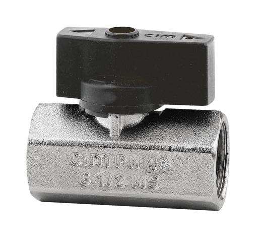 Minikuglehane 3/8 lige, forkromet håndtag - 1 stk VVS, Cimberio