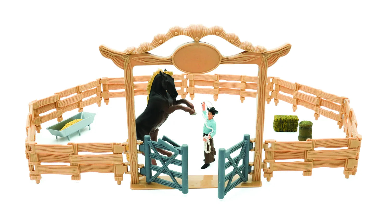 Western Ranch Dyreindhegning Med Cowboy (14 Dele) – Land liv – Mojo