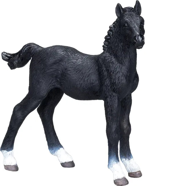 Hanoverian føl, sort – realistisk legetøjshest, 7,5 cm – Mojo