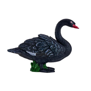 Sort svane figur 10 cm håndmalet pædagogisk legetøj - Mojo