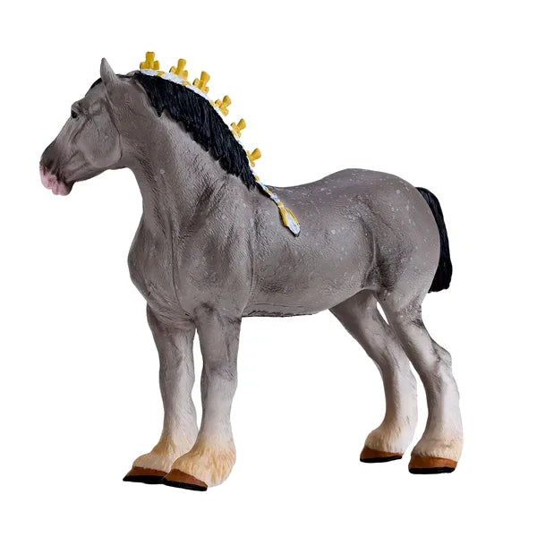 Gråskimmel Shire hest model figur 13 cm – Mojo