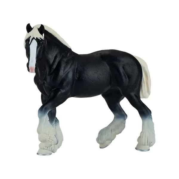 Clydesdale legetøjs- / samlerhest, sort – plastik 14,4 cm, fra Mojo