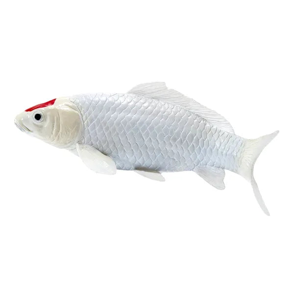 Koi karpe figur – Rødplet, håndmalet plastik model, 12,6 cm – Mojo