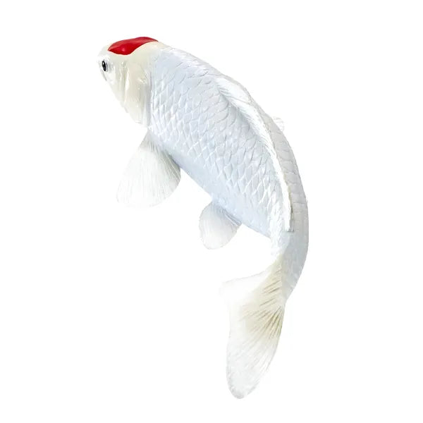 Koi karpe figur – Rødplet, håndmalet plastik model, 12,6 cm – Mojo