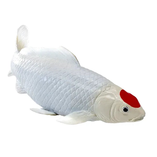 Koi karpe figur – Rødplet, håndmalet plastik model, 12,6 cm – Mojo