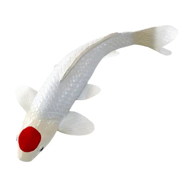Koi karpe figur – Rødplet, håndmalet plastik model, 12,6 cm – Mojo