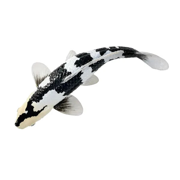 Koi karpe sort/hvid figur 12,6 cm – håndmalet plastikmodel til undervisning og samling – Mojo