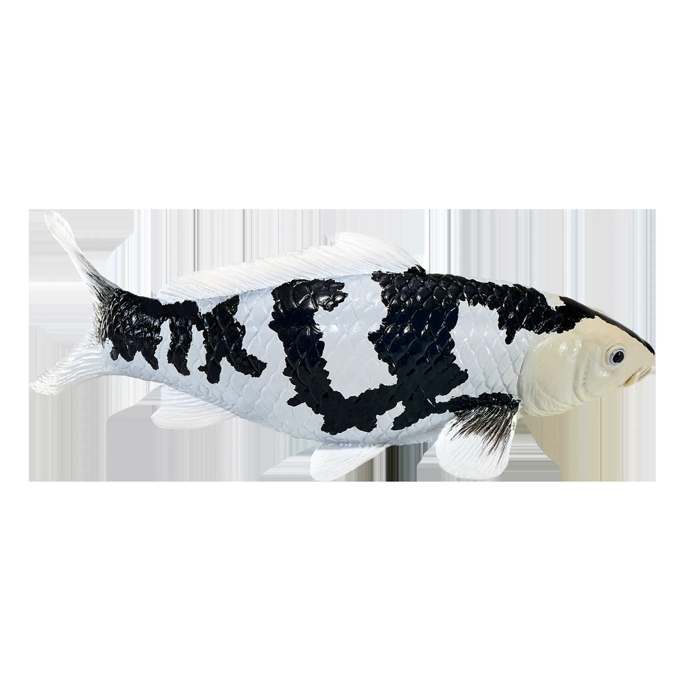 Koi karpe sort/hvid figur 12,6 cm – håndmalet plastikmodel til undervisning og samling – Mojo