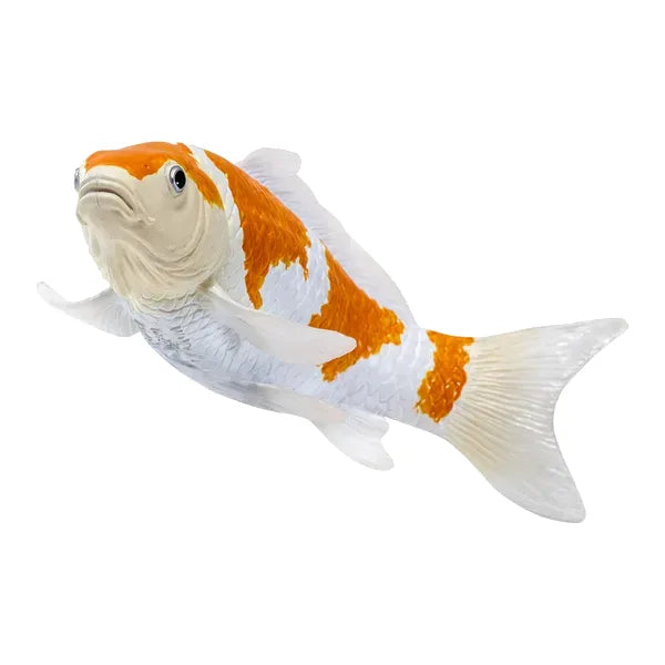 Koi karpe figur – guld/hvid, håndmalet kunststof – Mojo