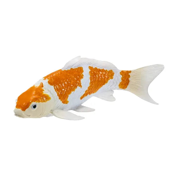 Koi karpe figur – guld/hvid, håndmalet kunststof – Mojo