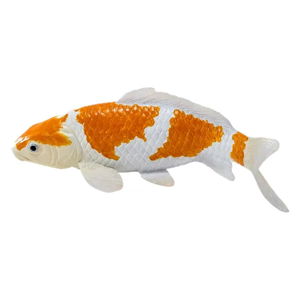 Koi karpe figur – guld/hvid, håndmalet kunststof – Mojo