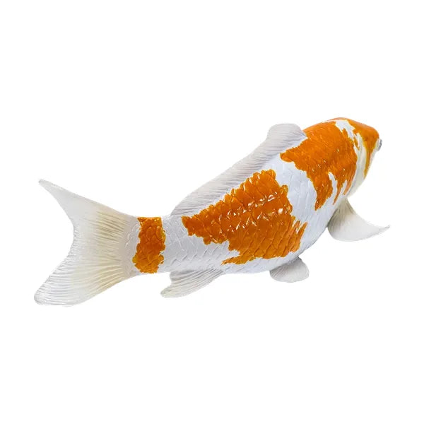 Koi karpe figur – guld/hvid, håndmalet kunststof – Mojo