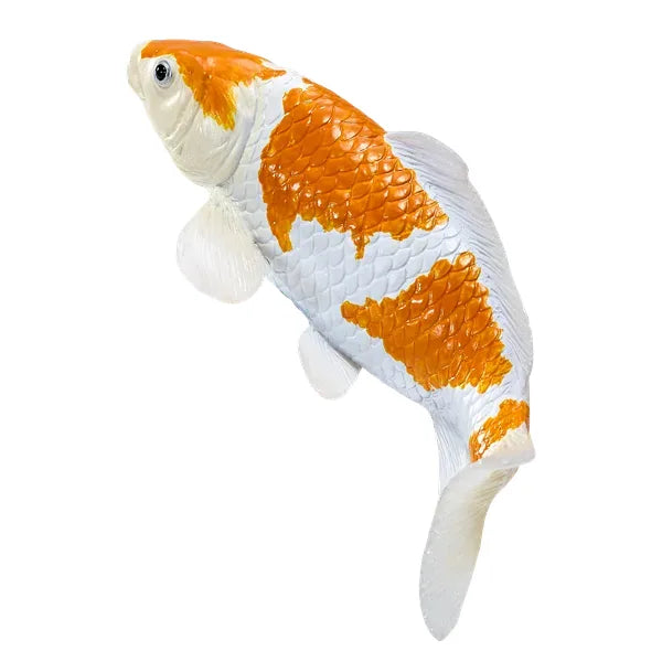 Koi karpe figur – guld/hvid, håndmalet kunststof – Mojo