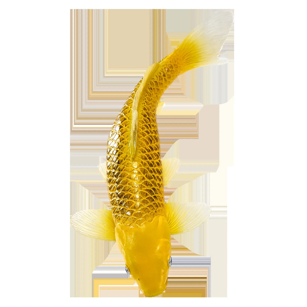 Koi karpe figur, guldtone, plast 12,6 cm – pædagogisk samlerobjekt, MOJO