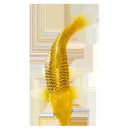 Koi karpe figur, guldtone, plast 12,6 cm – pædagogisk samlerobjekt, MOJO