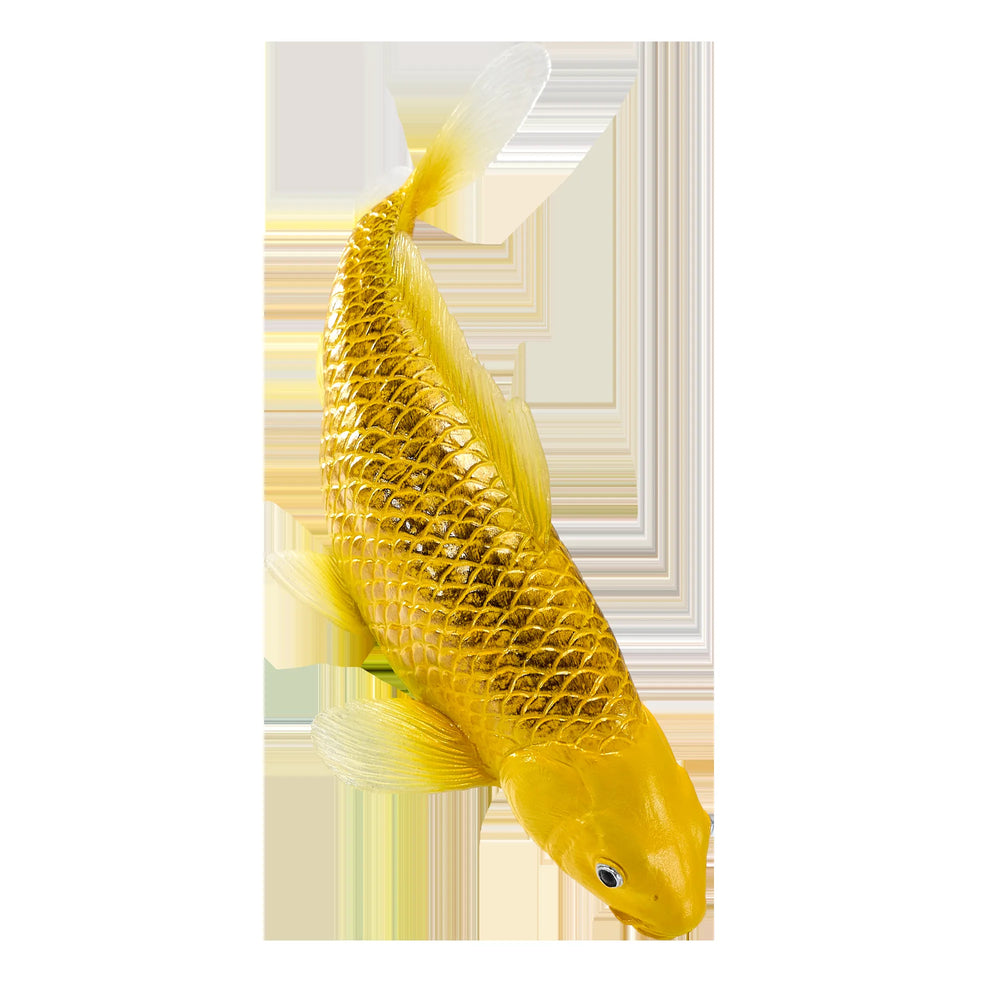 Koi karpe figur, guldtone, plast 12,6 cm – pædagogisk samlerobjekt, MOJO
