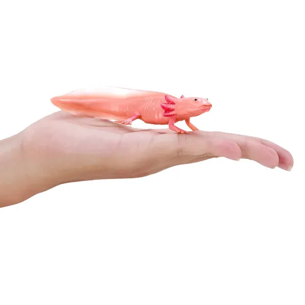 Axolotl halepadde pædagogisk dyrefigur i kunststof, 9,5x6,5 cm – Mojo