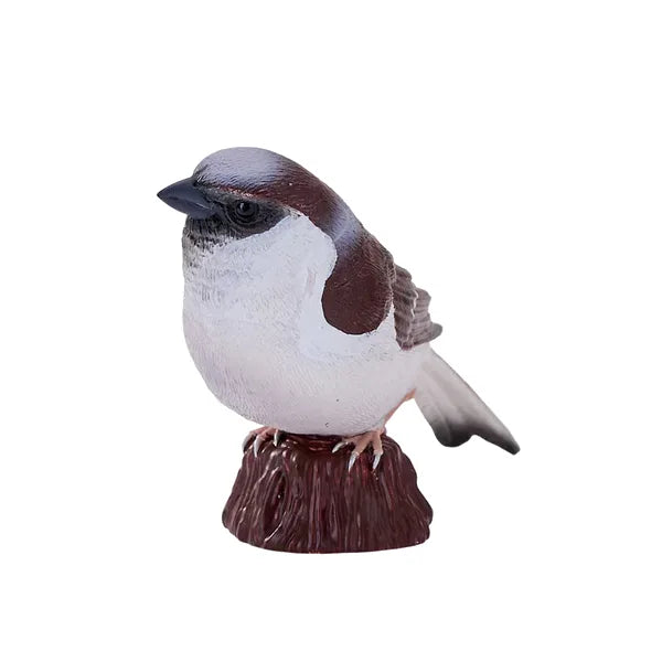 Gråspurv figur, håndmalet pædagogisk legetøj 7,3 cm — Mojo