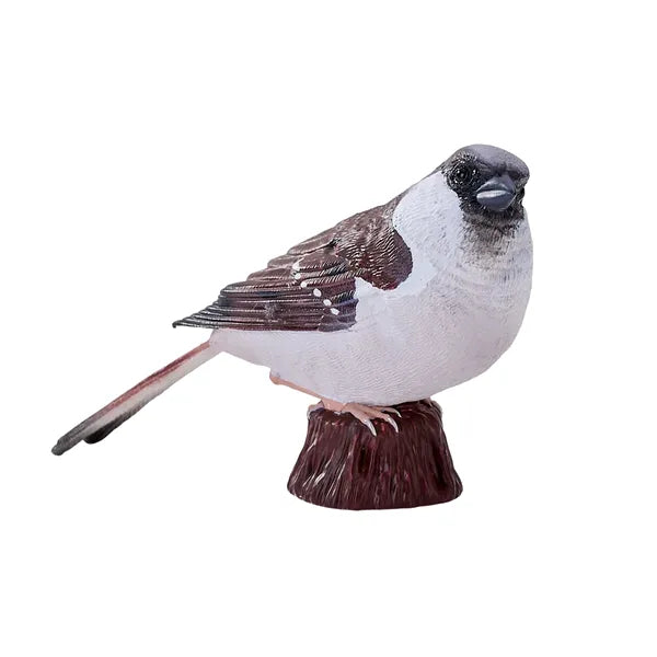 Gråspurv figur, håndmalet pædagogisk legetøj 7,3 cm — Mojo