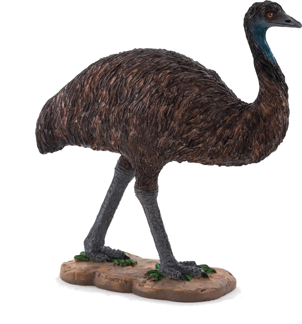 Emu legetøjsfigur blød fjer 9,5 cm – lærende dyr for børn 3+ år Mojo