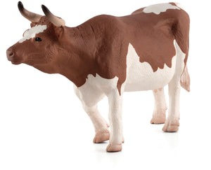 Simmental ko legetøjsfigur 14,5 cm, plast – pædagogisk motorikleg, 3+ år, Mojo